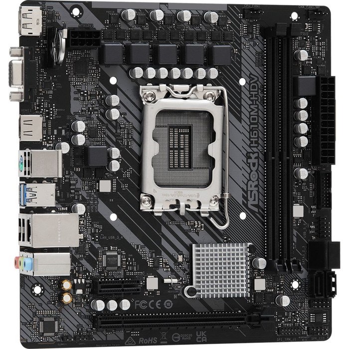 Материнская плата Asrock H610M-HDV, LGA1700, H610, 2хDDR4, HDMI, DP, VGA, mATX - фото 51381200 Материнская плата Asrock H610M-HDV, LGA1700, H610, 2хDDR4, HDMI, DP, VGA, mATX - фото 51381200