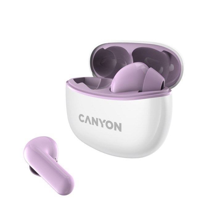 Наушники Canyon TWS-5, вакуумные, микрофон, сенсор, BT 5.3, 40/500 мАч, IP33, фиолетовые - фото 51381266 Наушники Canyon TWS-5, вакуумные, микрофон, сенсор, BT 5.3, 40/500 мАч, IP33, фиолетовые - фото 51381266