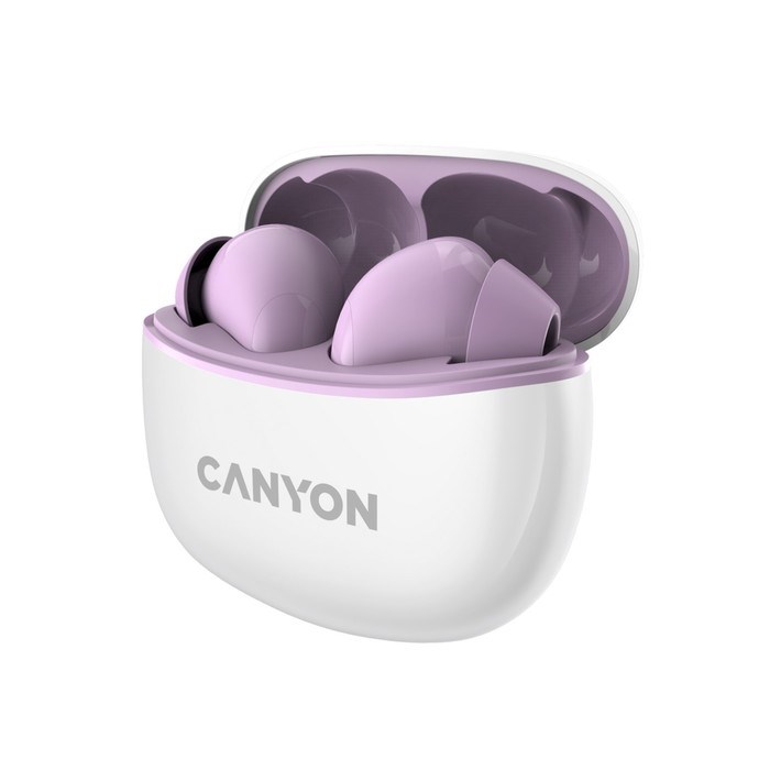 Наушники Canyon TWS-5, вакуумные, микрофон, сенсор, BT 5.3, 40/500 мАч, IP33, фиолетовые - фото 51381268 Наушники Canyon TWS-5, вакуумные, микрофон, сенсор, BT 5.3, 40/500 мАч, IP33, фиолетовые - фото 51381268