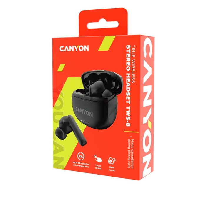 Наушники Canyon TWS-6, вкладыши, микрофон, BT 5.3, 30/400 мАч, черные - фото 51381278 Наушники Canyon TWS-6, вкладыши, микрофон, BT 5.3, 30/400 мАч, черные - фото 51381278
