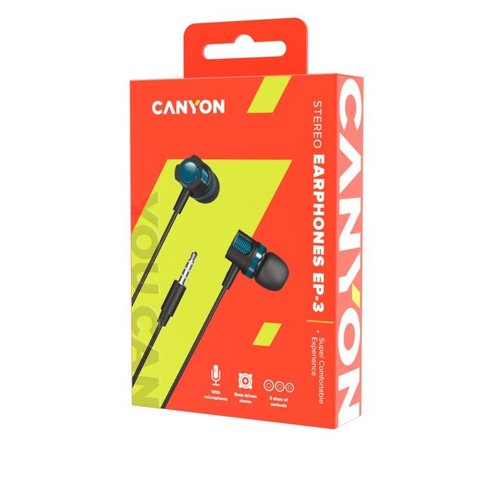 Наушники Canyon EPM-03, вакуумные, микрофон, 15 мм, 32 Ом, 100 дБ, 1.2 м, 3.5мм, зеленые - фото 51381303 Наушники Canyon EPM-03, вакуумные, микрофон, 15 мм, 32 Ом, 100 дБ, 1.2 м, 3.5мм, зеленые - фото 51381303