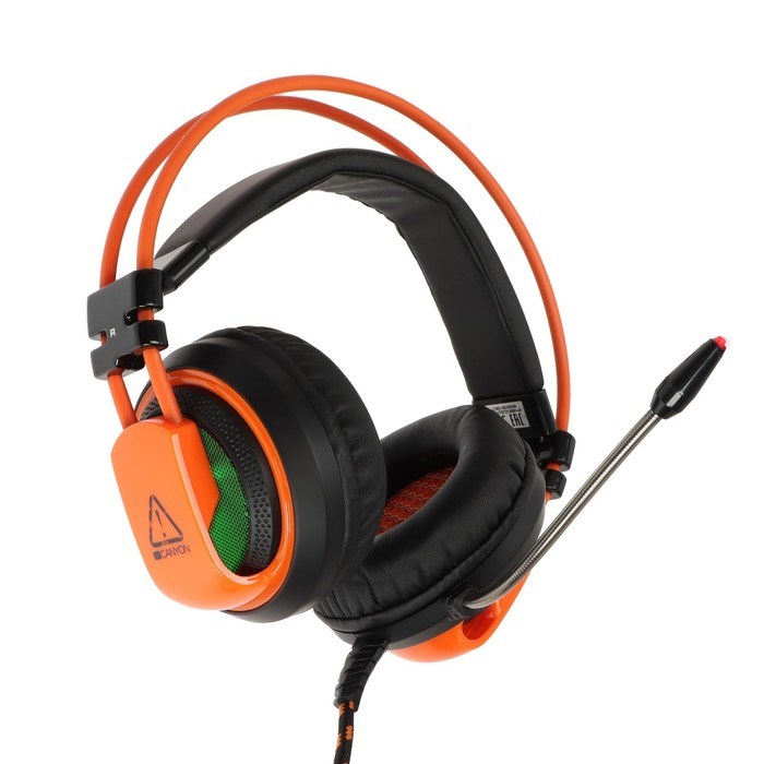 Наушники CANYON Corax GH-5A, игровые, микрофон, 2x3.5 мм + USB, 2м, чёрно-оранжевые - фото 51381437 Наушники CANYON Corax GH-5A, игровые, микрофон, 2x3.5 мм + USB, 2м, чёрно-оранжевые - фото 51381437