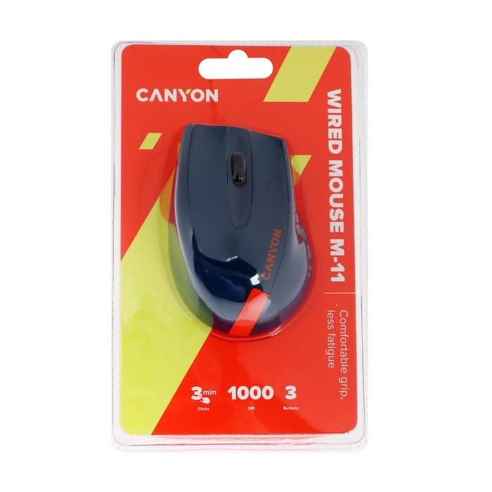 Мышь CANYON M-11, проводная, оптическая, 1000 dpi, USB, 1.5 м, синяя - фото 51381455 Мышь CANYON M-11, проводная, оптическая, 1000 dpi, USB, 1.5 м, синяя - фото 51381455