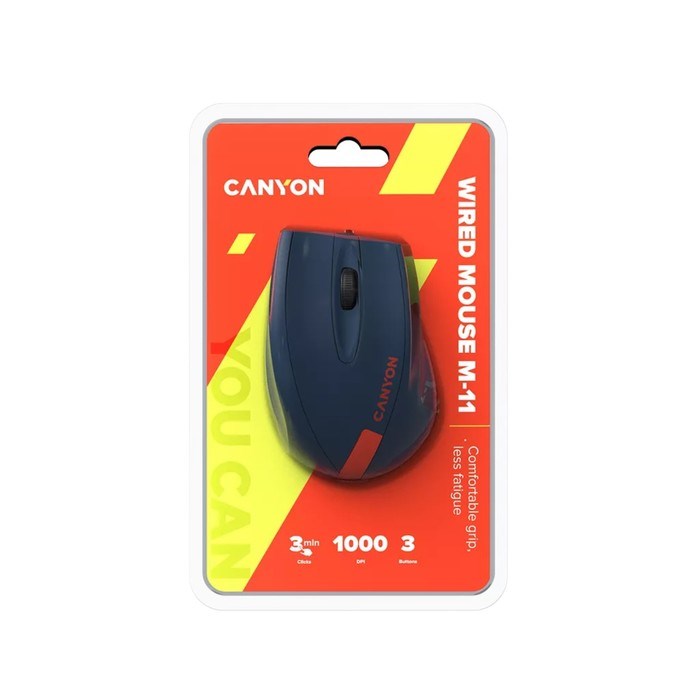 Мышь CANYON M-11, проводная, оптическая, 1000 dpi, USB, 1.5 м, синяя - фото 51381459 Мышь CANYON M-11, проводная, оптическая, 1000 dpi, USB, 1.5 м, синяя - фото 51381459