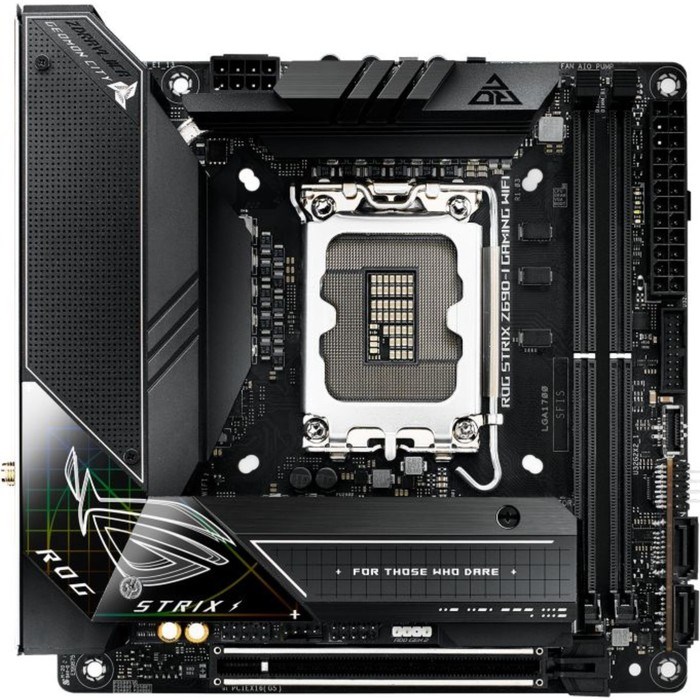 Материнская плата Asus ROG STRIX Z690-I GAMING WIFI, LGA1700, Z690, 2хDDR5, HDMI, mini-ITX - фото 51381575 Материнская плата Asus ROG STRIX Z690-I GAMING WIFI, LGA1700, Z690, 2хDDR5, HDMI, mini-ITX - фото 51381575