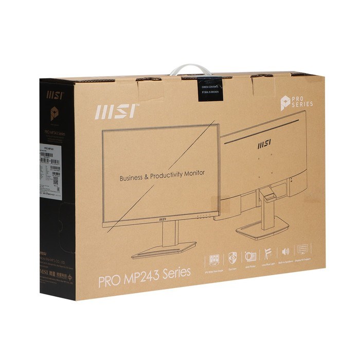 Монитор MSI PRO MP243, 23.8", IPS, 1920x1080, 75Гц, 4 мс, HDMI, чёрный - фото 51381625 Монитор MSI PRO MP243, 23.8", IPS, 1920x1080, 75Гц, 4 мс, HDMI, чёрный - фото 51381625