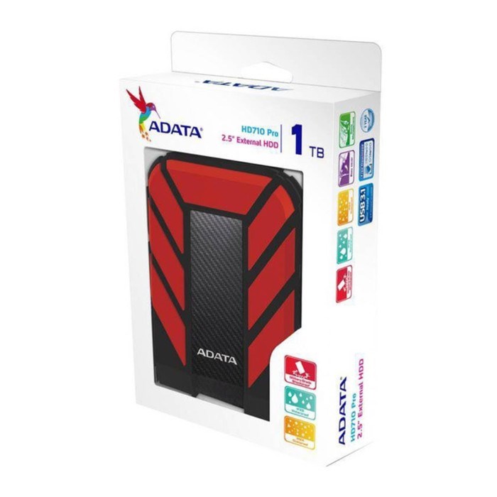 Внешний жесткий диск A-Data AHD710P-1TU31-CRD HD710Pro, 1 Тб, USB 3.0, 2.5", красный - фото 51382640 Внешний жесткий диск A-Data AHD710P-1TU31-CRD HD710Pro, 1 Тб, USB 3.0, 2.5", красный - фото 51382640