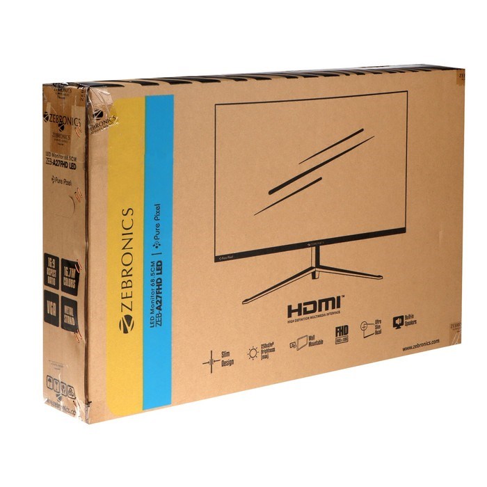 Монитор ZEBRONICS A27, 27", IPS, 1920x1080, 60Гц, 5 мс, VGA, HDMI, черный - фото 51382728 Монитор ZEBRONICS A27, 27", IPS, 1920x1080, 60Гц, 5 мс, VGA, HDMI, черный - фото 51382728