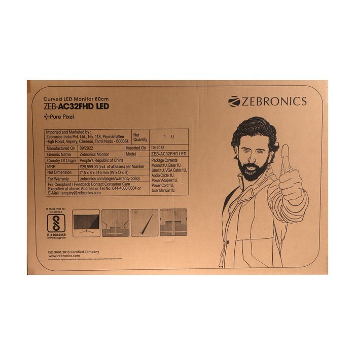 Монитор ZEBRONICS A32, 32", IPS, 1920x1080, 75Гц, 8 мс, VGA, HDMI, черный - фото 51382734 Монитор ZEBRONICS A32, 32", IPS, 1920x1080, 75Гц, 8 мс, VGA, HDMI, черный - фото 51382734