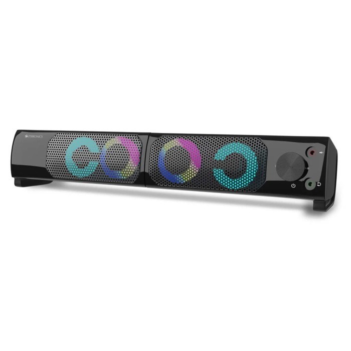 Компьютерная колонка-саундбар ZEBRONICS WONDERBAR10, 2х5 Вт, USB, подсветка, чёрная - фото 51382743 Компьютерная колонка-саундбар ZEBRONICS WONDERBAR10, 2х5 Вт, USB, подсветка, чёрная - фото 51382743