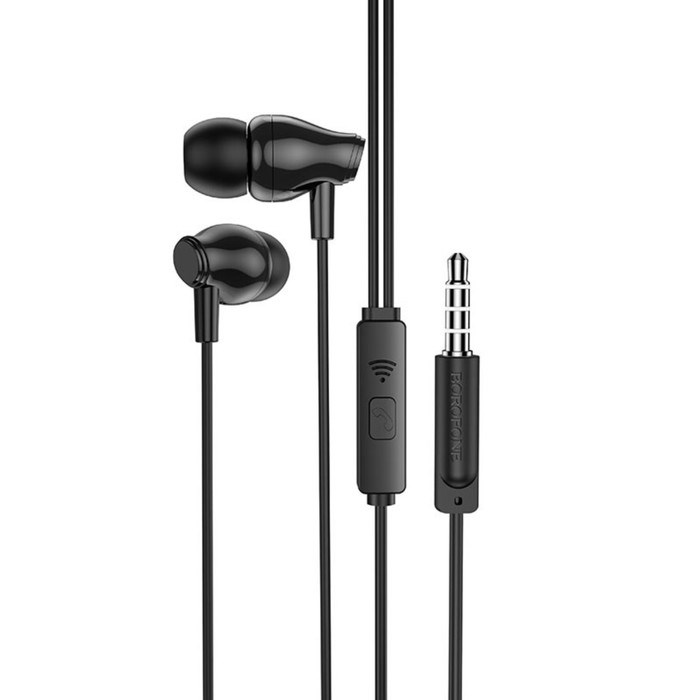 Наушники Borofone BM61 Wanderer, вакуумные, микрофон, Jack 3.5 мм, кабель 1.2 м, чёрные - фото 51382849 Наушники Borofone BM61 Wanderer, вакуумные, микрофон, Jack 3.5 мм, кабель 1.2 м, чёрные - фото 51382849