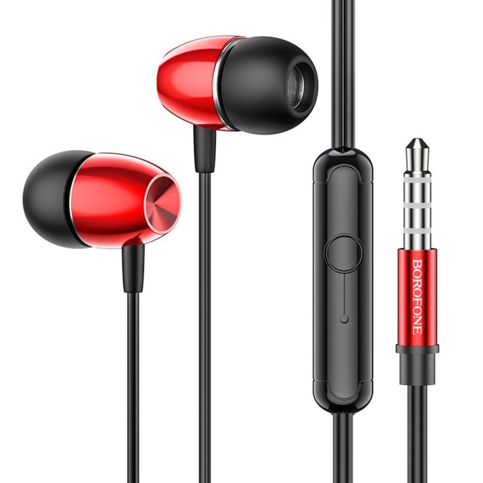 Наушники Borofone BM57 Platinum, вакуумные, микрофон, Jack 3.5 мм, кабель 1.2 м, красные - фото 51382853 Наушники Borofone BM57 Platinum, вакуумные, микрофон, Jack 3.5 мм, кабель 1.2 м, красные - фото 51382853