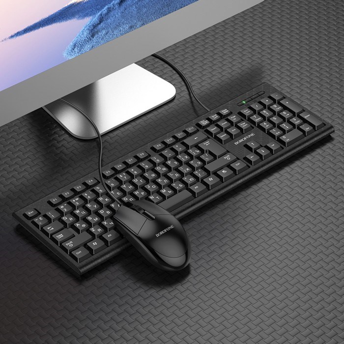 Комплект Клавиатура и Мышь Borofone BG6, проводной, мембранная, 1200 dpi, USB, PC/PS4, - фото 51382871 Комплект Клавиатура и Мышь Borofone BG6, проводной, мембранная, 1200 dpi, USB, PC/PS4, - фото 51382871