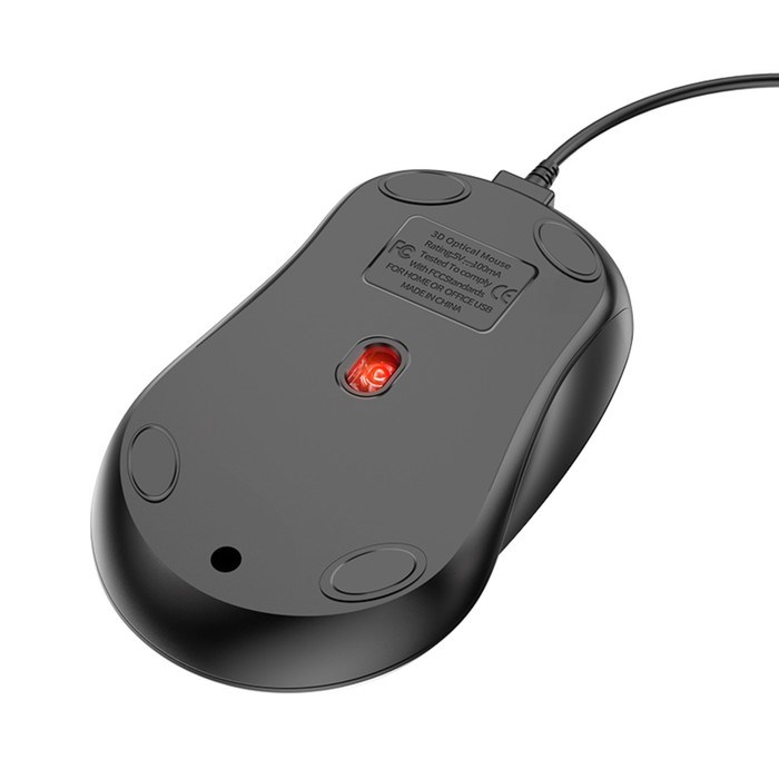 Мышь Borofone BG4, проводная, оптическая, 1000 dpi, 1.5 м, USB, чёрная - фото 51382889 Мышь Borofone BG4, проводная, оптическая, 1000 dpi, 1.5 м, USB, чёрная - фото 51382889