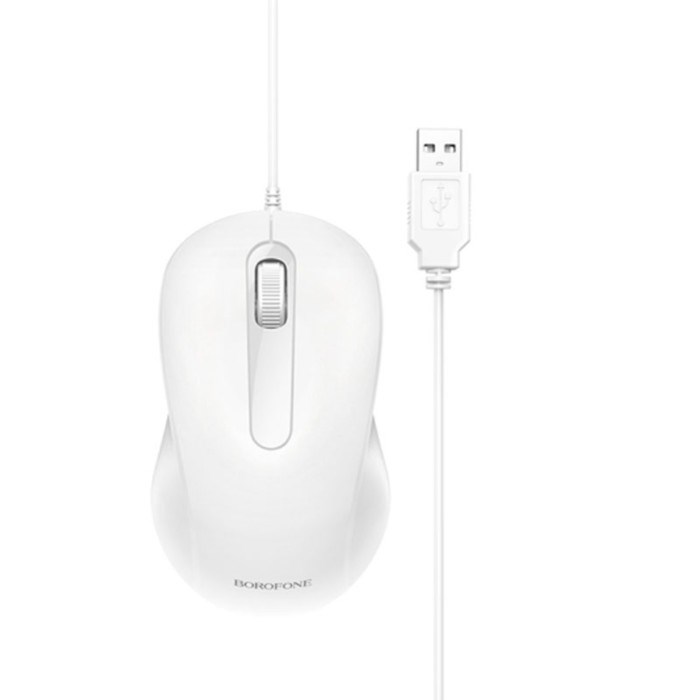 Мышь Borofone BG4, проводная, оптическая, 1000 dpi, 1.5 м, USB, белая - фото 51382894 Мышь Borofone BG4, проводная, оптическая, 1000 dpi, 1.5 м, USB, белая - фото 51382894