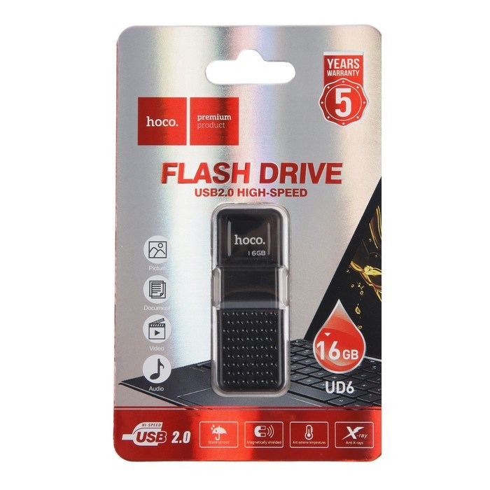 Флешка Hoco UD6 Intelligent, 16 Гб, USB2.0, чт до 30 Мб/с, зап до 10 Мб/с, чёрная - фото 51382906 Флешка Hoco UD6 Intelligent, 16 Гб, USB2.0, чт до 30 Мб/с, зап до 10 Мб/с, чёрная - фото 51382906