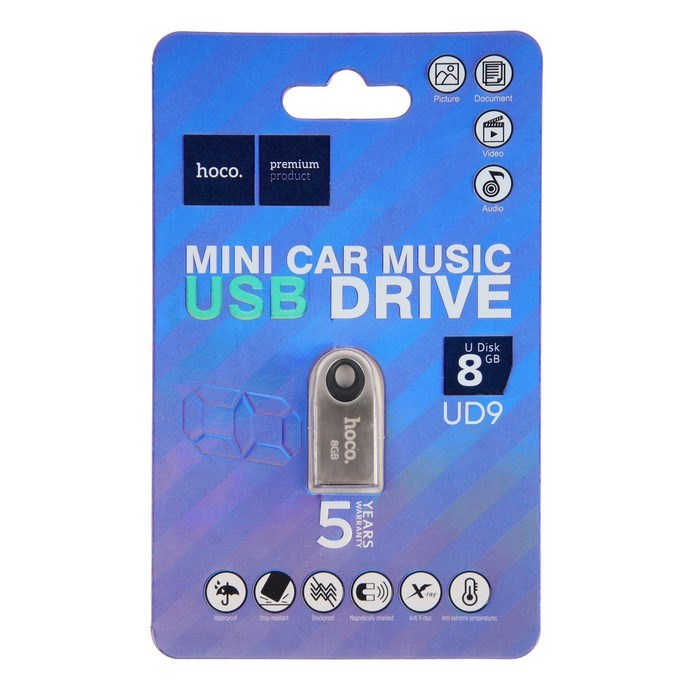 Флешка Hoco UD9 Insightful, 8 Гб, USB2.0, чт до 25 Мб/с, зап до 10 Мб/с, металл, серая - фото 51382926 Флешка Hoco UD9 Insightful, 8 Гб, USB2.0, чт до 25 Мб/с, зап до 10 Мб/с, металл, серая - фото 51382926