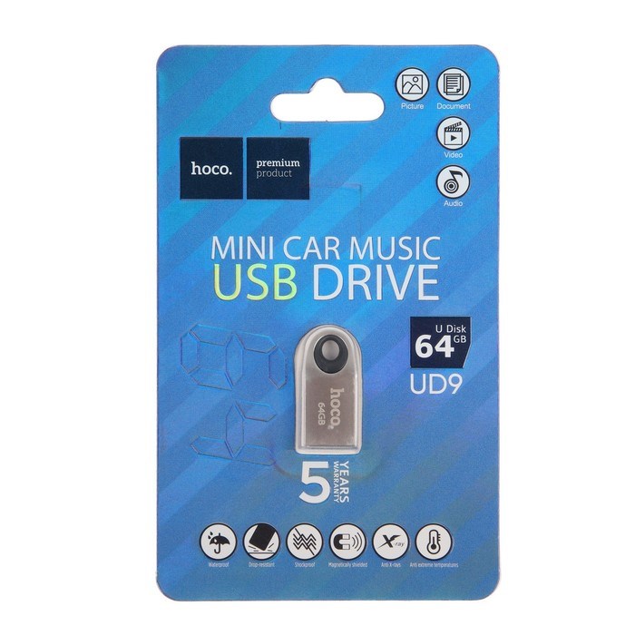 Флешка Hoco UD9 Insightful, 64 Гб, USB2.0, чт до 25 Мб/с, зап до 10 Мб/с, металл, серая - фото 51382941 Флешка Hoco UD9 Insightful, 64 Гб, USB2.0, чт до 25 Мб/с, зап до 10 Мб/с, металл, серая - фото 51382941