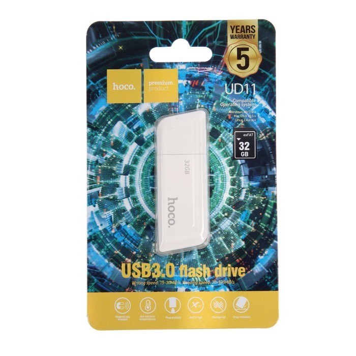 Флешка Hoco UD11 Wisdom, 32 Гб, USB3.0, чт до 100 Мб/с, зап до 30 Мб/с, белая - фото 51382961 Флешка Hoco UD11 Wisdom, 32 Гб, USB3.0, чт до 100 Мб/с, зап до 30 Мб/с, белая - фото 51382961