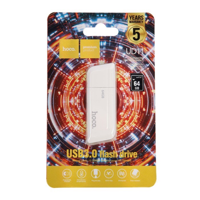 Флешка Hoco UD11 Wisdom, 64 Гб, USB3.0, чт до 100 Мб/с, зап до 30 Мб/с, белая - фото 51382965 Флешка Hoco UD11 Wisdom, 64 Гб, USB3.0, чт до 100 Мб/с, зап до 30 Мб/с, белая - фото 51382965