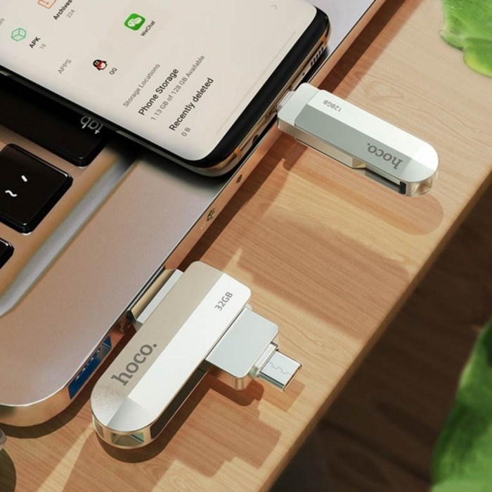 Флешка OTG Hoco UD10 Wise, 64 Гб, USB3.0, USB/Type-C, чт до 120 Мб/с, зап до 30 Мб/с, металл - фото 51382982 Флешка OTG Hoco UD10 Wise, 64 Гб, USB3.0, USB/Type-C, чт до 120 Мб/с, зап до 30 Мб/с, металл - фото 51382982