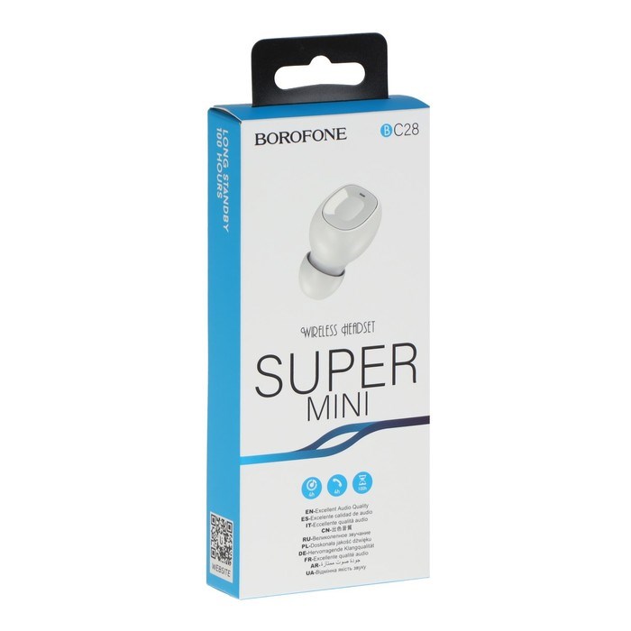 Наушник беспроводной Borofone BC28 Shiny sound, микрофон, BT5.0, 40 мАч, белый - фото 51382985 Наушник беспроводной Borofone BC28 Shiny sound, микрофон, BT5.0, 40 мАч, белый - фото 51382985