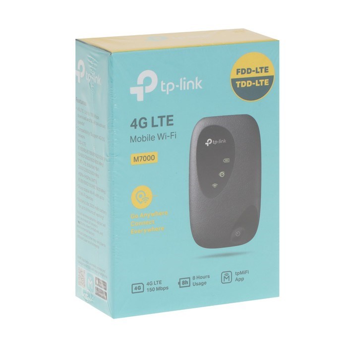 Wi-Fi роутер TP-Link M7000, мобильный, 300 Мбит/с, 150 Мбит/с, 4G, чёрный - фото 51383100 Wi-Fi роутер TP-Link M7000, мобильный, 300 Мбит/с, 150 Мбит/с, 4G, чёрный - фото 51383100