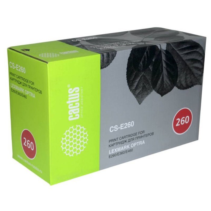 Тонер Картридж Cactus CS-E260 E260A21E черный для Lexmark Optra E260/E360/E460 (3500стр.) - фото 51383291