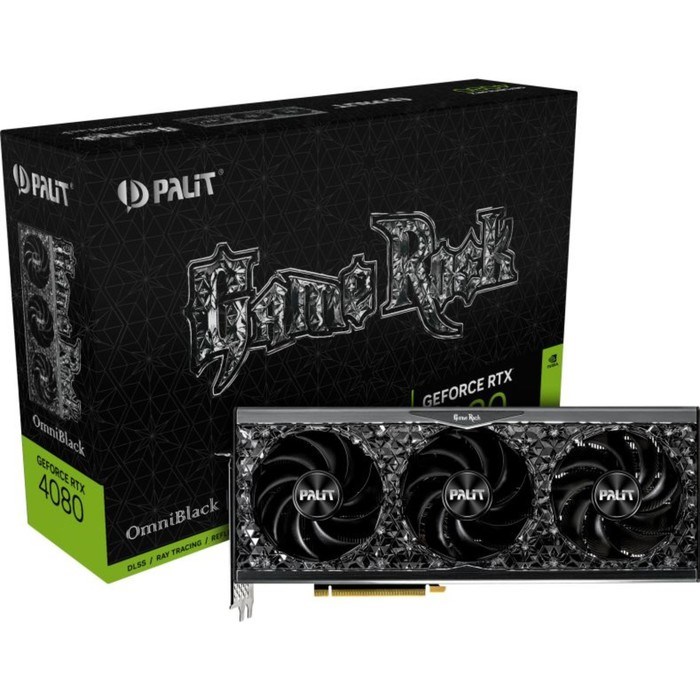 Видеокарта Palit GAMEROCK OMNIBLACK, RTX 4080 16 Гб, GDDR6X, HDMI, DP - фото 51383372