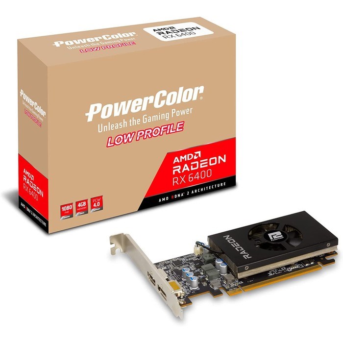 Видеокарта PowerColor AXRX 6400 LP 4GBD6-DH, RX 6400 4 Гб, GDDR6, HDMI, DP - фото 51383430 Видеокарта PowerColor AXRX 6400 LP 4GBD6-DH, RX 6400 4 Гб, GDDR6, HDMI, DP - фото 51383430