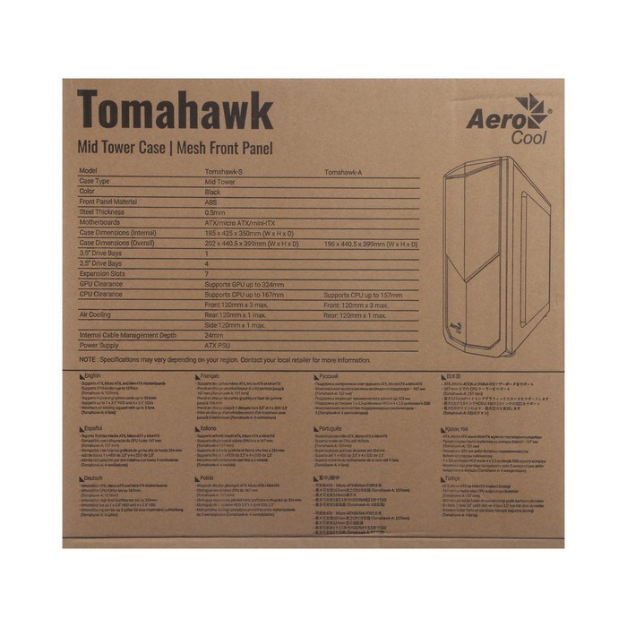 Корпус AEROCOOL Tomahawk-A, без БП, ATX, 2хUSB 2.0, 1хUSB 3.2, чёрный - фото 51383949 Корпус AEROCOOL Tomahawk-A, без БП, ATX, 2хUSB 2.0, 1хUSB 3.2, чёрный - фото 51383949