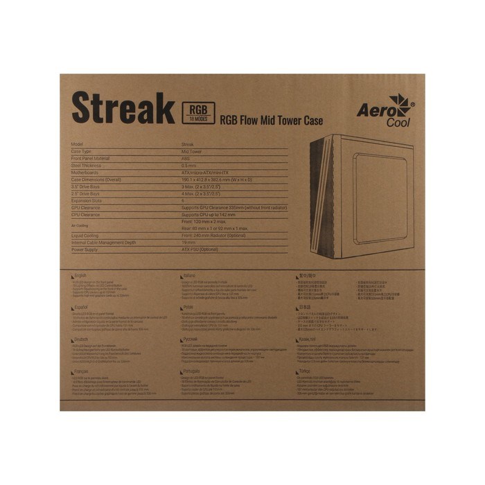 Корпус AEROCOOL Streak Supports GPU, без БП, ATX, 2хUSB 2.0, 1хUSB 3.0, чёрный - фото 51383966 Корпус AEROCOOL Streak Supports GPU, без БП, ATX, 2хUSB 2.0, 1хUSB 3.0, чёрный - фото 51383966