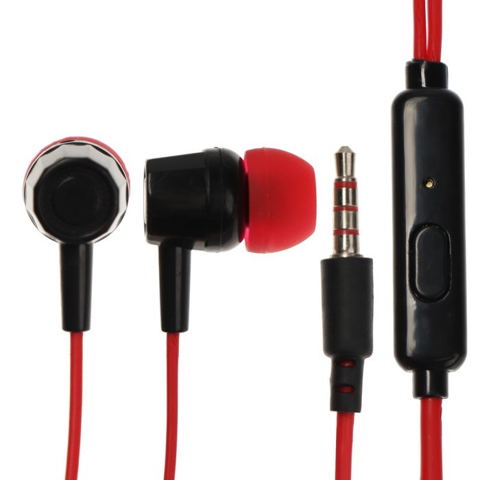 Наушники Krutoff HF-J69, вакуумные, микрофон, 106 дБ, 16 Ом, 3.5 мм, 1 м, коробка, красные - фото 51384238 Наушники Krutoff HF-J69, вакуумные, микрофон, 106 дБ, 16 Ом, 3.5 мм, 1 м, коробка, красные - фото 51384238