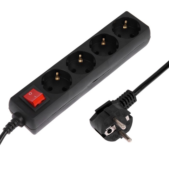 Сетевой фильтр 5bites SP4B-218 4S, 4 розетки, 1.8 м, 10 А, 3х0.75 мм2, с выкл., черный - фото 51384334 Сетевой фильтр 5bites SP4B-218 4S, 4 розетки, 1.8 м, 10 А, 3х0.75 мм2, с выкл., черный - фото 51384334