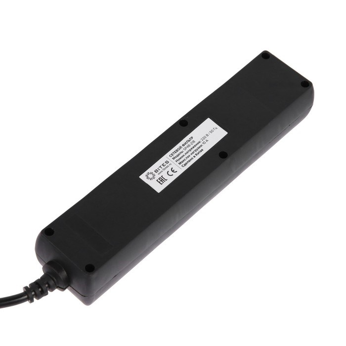 Сетевой фильтр 5bites SP4B-218 4S, 4 розетки, 1.8 м, 10 А, 3х0.75 мм2, с выкл., черный - фото 51384337 Сетевой фильтр 5bites SP4B-218 4S, 4 розетки, 1.8 м, 10 А, 3х0.75 мм2, с выкл., черный - фото 51384337
