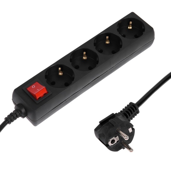 Сетевой фильтр 5bites SP4B-230 4S, 4 розетки, 3 м, 10 А, 3х0.75 мм2, с з/к, с выкл., черный - фото 51384340 Сетевой фильтр 5bites SP4B-230 4S, 4 розетки, 3 м, 10 А, 3х0.75 мм2, с з/к, с выкл., черный - фото 51384340