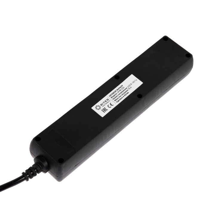 Сетевой фильтр 5bites SP4B-230 4S, 4 розетки, 3 м, 10 А, 3х0.75 мм2, с з/к, с выкл., черный - фото 51384343 Сетевой фильтр 5bites SP4B-230 4S, 4 розетки, 3 м, 10 А, 3х0.75 мм2, с з/к, с выкл., черный - фото 51384343