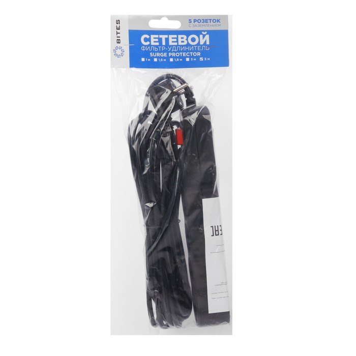 Сетевой фильтр 5bites SP5B-250 5S, 5 розеток, 5 м, 10 А, 3х0.75 мм2, с выкл., черный - фото 51384368 Сетевой фильтр 5bites SP5B-250 5S, 5 розеток, 5 м, 10 А, 3х0.75 мм2, с выкл., черный - фото 51384368