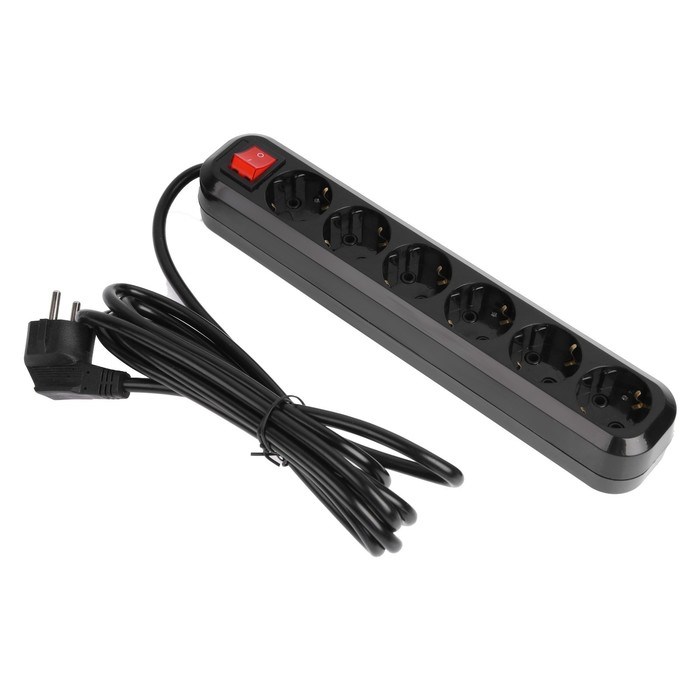 Сетевой фильтр 5bites SP6B-330 6S, 6 розеток, 3 м, 16 А, 3х1.5 мм2, с з/к, с выкл., черный - фото 51384389 Сетевой фильтр 5bites SP6B-330 6S, 6 розеток, 3 м, 16 А, 3х1.5 мм2, с з/к, с выкл., черный - фото 51384389