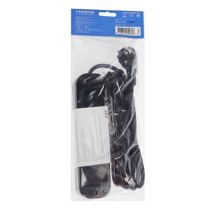 Сетевой фильтр 5bites SP4B-330 4S, 4 розетки, 3 м, 16 А, 3х1.5 мм2, с выкл., черный - фото 51384405 Сетевой фильтр 5bites SP4B-330 4S, 4 розетки, 3 м, 16 А, 3х1.5 мм2, с выкл., черный - фото 51384405