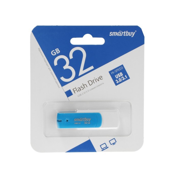 Флешка Smartbuy Diamond, 32 Гб, USB 3.0, чт до 130 Мб/с, зап до 10 Мб/с, сине-белая - фото 51384565 Флешка Smartbuy Diamond, 32 Гб, USB 3.0, чт до 130 Мб/с, зап до 10 Мб/с, сине-белая - фото 51384565