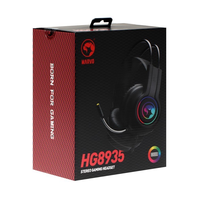 Наушники MARVO HG8935, игровые, полноразмерные, микрофон, USB, 2.1м, подсветка, чёрные - фото 51384602 Наушники MARVO HG8935, игровые, полноразмерные, микрофон, USB, 2.1м, подсветка, чёрные - фото 51384602