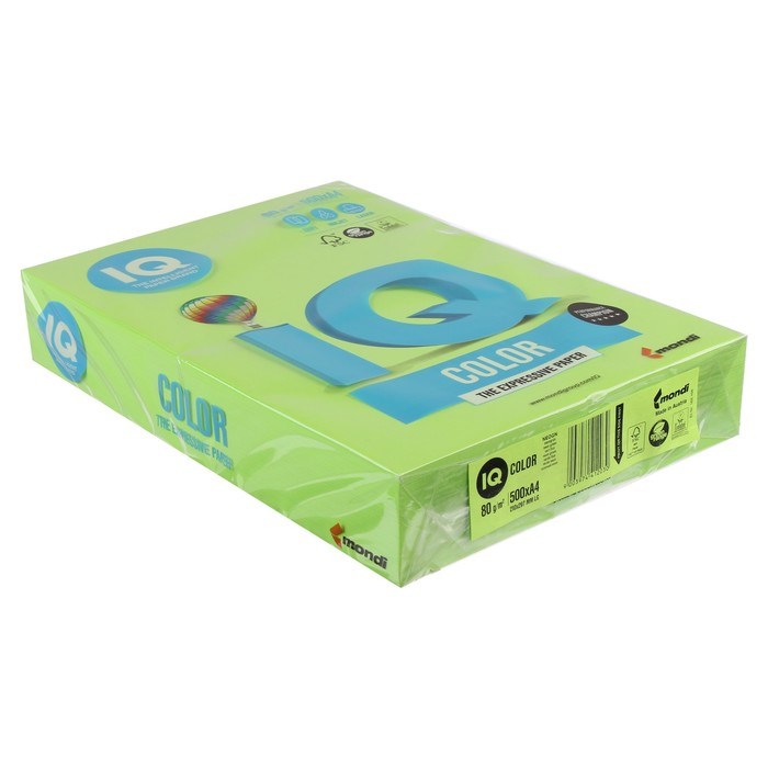 Бумага цветная А4 500 л, IQ COLOR, 80 г/м2, зеленый неон, NEOGN - фото 51384856 Бумага цветная А4 500 л, IQ COLOR, 80 г/м2, зеленый неон, NEOGN - фото 51384856