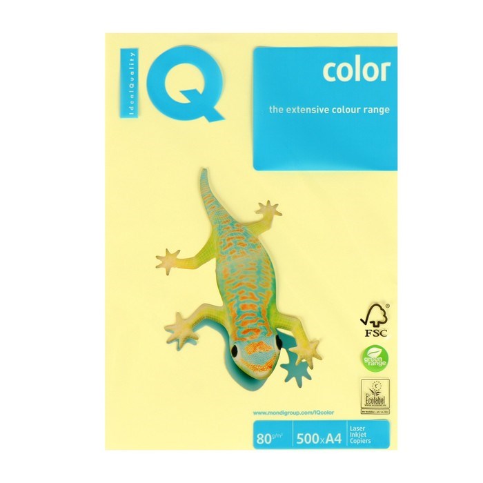 Бумага цветная А4 500 л, IQ COLOR, 80 г/м2, желтый, YE23 - фото 51384858 Бумага цветная А4 500 л, IQ COLOR, 80 г/м2, желтый, YE23 - фото 51384858