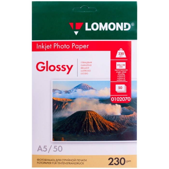 Фотобумага для струйной печати А5, 50 листов LOMOND, 230 г/м2, односторонняя, глянцевая - фото 51384891 Фотобумага для струйной печати А5, 50 листов LOMOND, 230 г/м2, односторонняя, глянцевая - фото 51384891