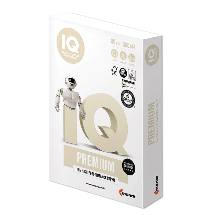 Бумага А4 500 л, IQ Premium, 80 г/м2, белизна 169% CIE, класс А+ - фото 51385096 Бумага А4 500 л, IQ Premium, 80 г/м2, белизна 169% CIE, класс А+ - фото 51385096