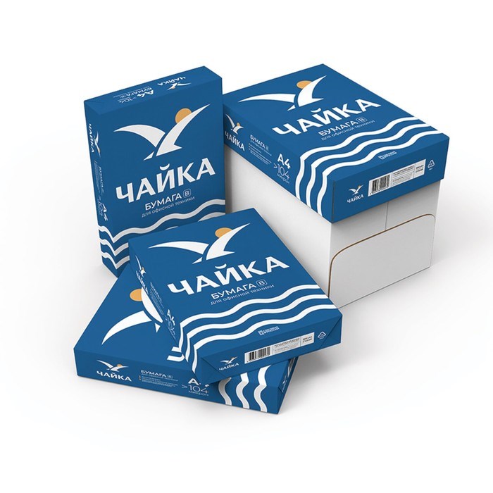 Бумага А4 500л ЧАЙКА, 80г/м2, белизна 162% CIE, класс В - фото 51385513 Бумага А4 500л ЧАЙКА, 80г/м2, белизна 162% CIE, класс В - фото 51385513