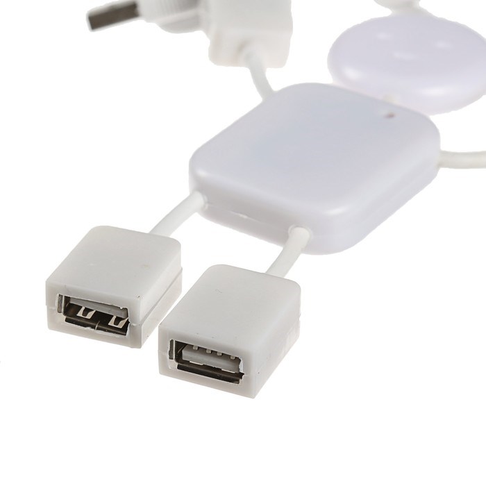 USB-разветвитель (HUB) LuazON SSV-011, 4 порта, USB 2.0, кабель 0.4 м, белый - фото 51385697 USB-разветвитель (HUB) LuazON SSV-011, 4 порта, USB 2.0, кабель 0.4 м, белый - фото 51385697