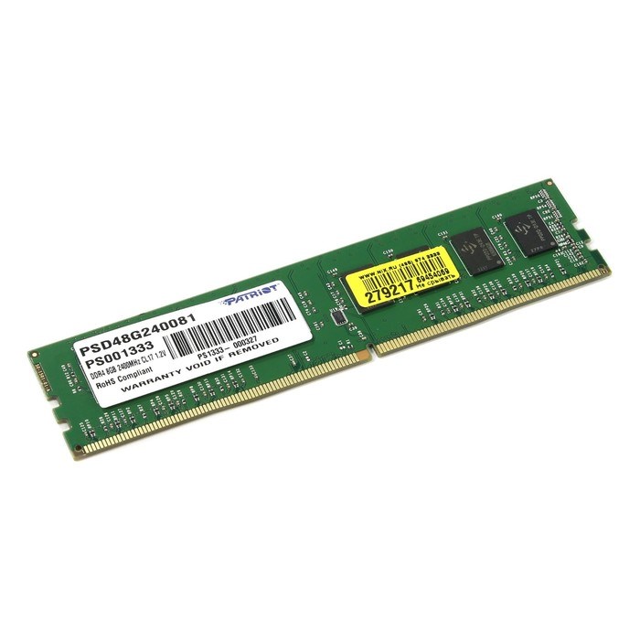 Память DDR4 8Gb 2400MHz Patriot PSD48G240081 RTL PC3-19200 CL16 DIMM 288-pin 1.2В - фото 51386234 Память DDR4 8Gb 2400MHz Patriot PSD48G240081 RTL PC3-19200 CL16 DIMM 288-pin 1.2В - фото 51386234