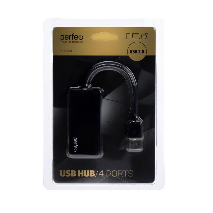 Разветвитель USB (Hub) Perfeo PF-VI-H023 Black, 4 порта, USB 2.0, черный - фото 51386453 Разветвитель USB (Hub) Perfeo PF-VI-H023 Black, 4 порта, USB 2.0, черный - фото 51386453